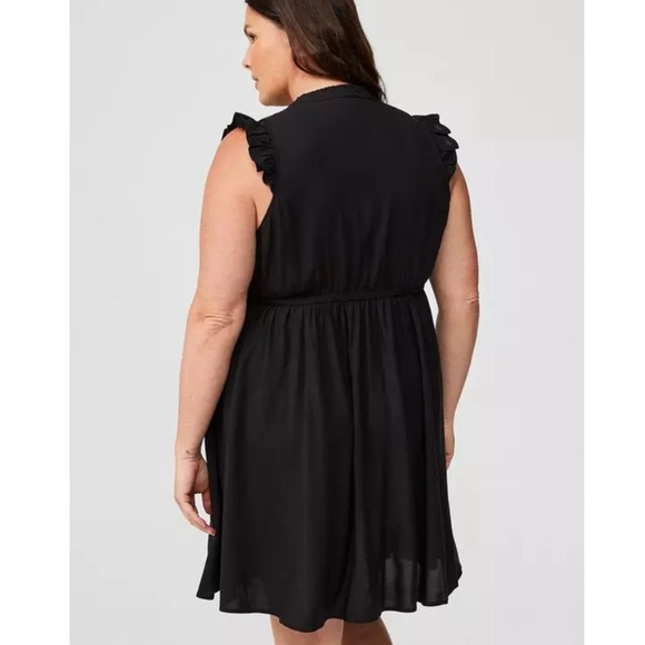 Torrid Mini Challis Keyhole Tiered Skater Dress Women’s Plus Size 3 Black - Picture 3 of 11